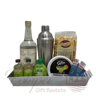 margarita essentials, margarita essentials gift basket, casamigos, tequila, gifts for her, gifts for him, birthday gifts, gift baskets, pompei gift baskets