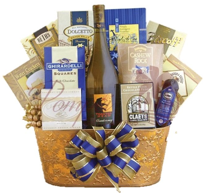 Golden Chardonnay Wine Gift Basket