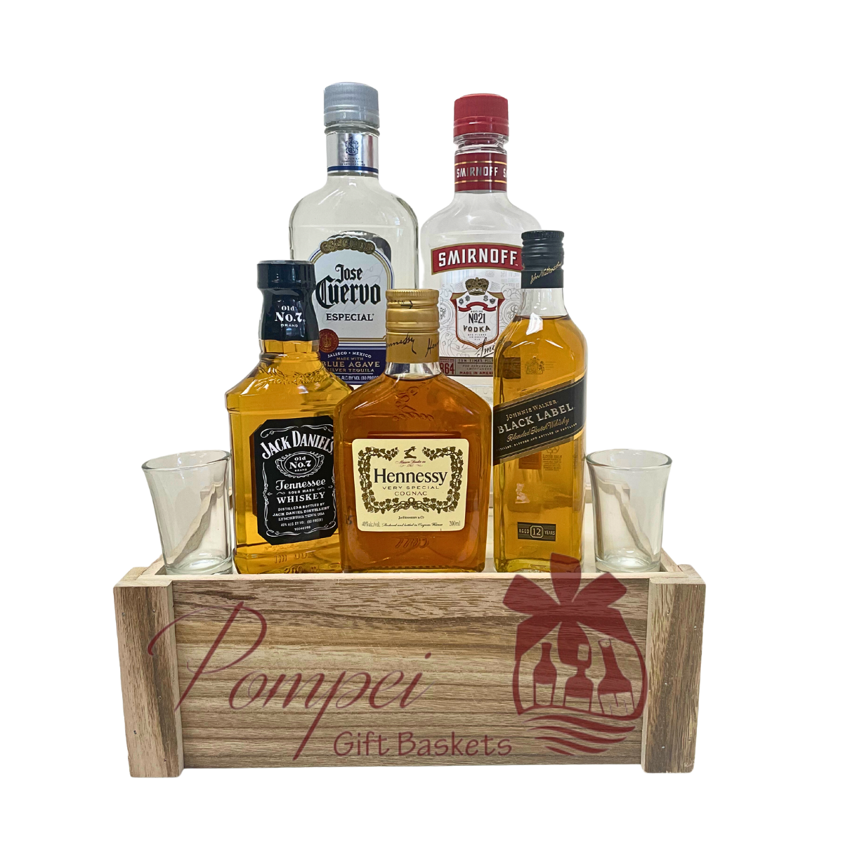 Premium Mini Bar Liquor Gift Basket by Pompei Baskets