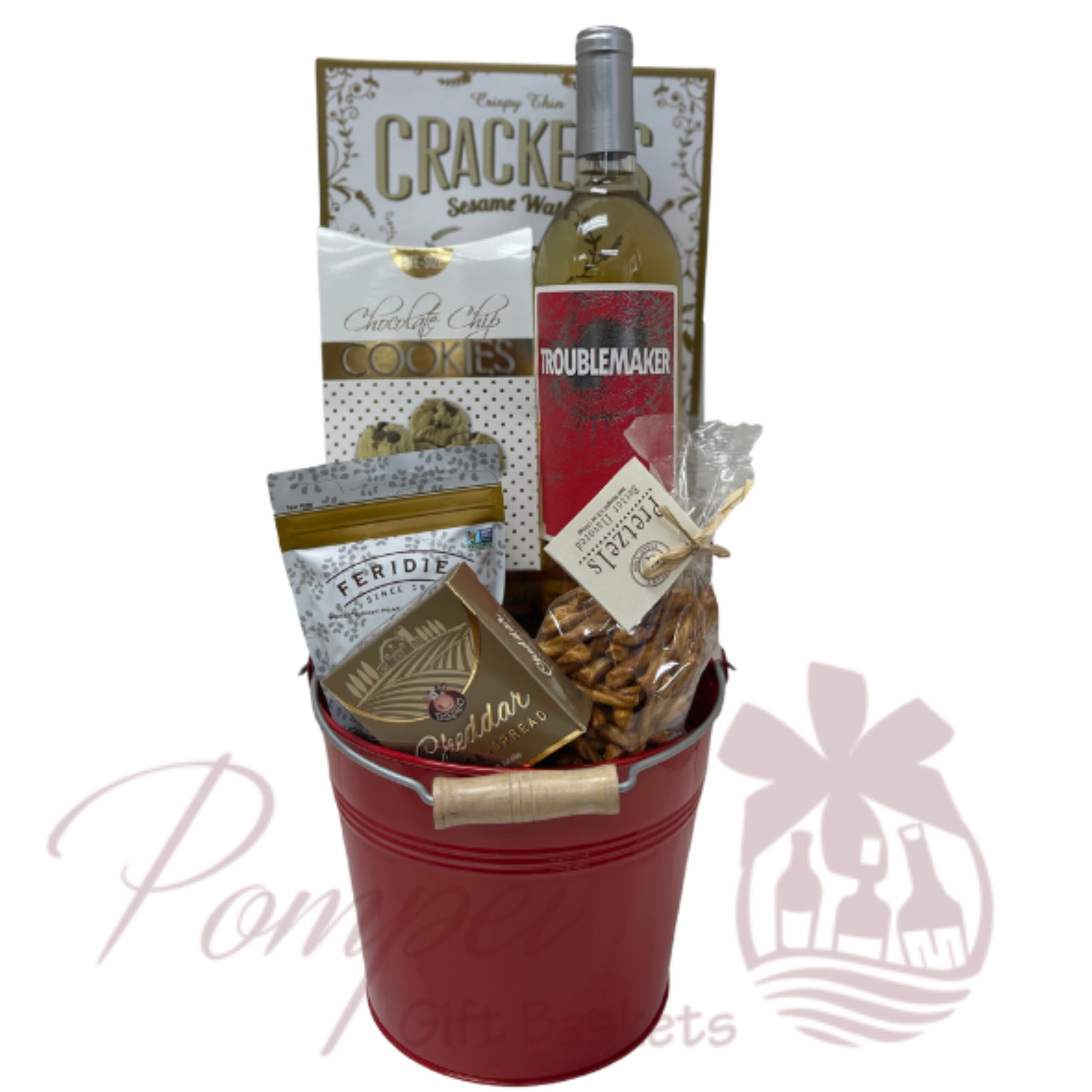 Night on the Town Wine Gift Basket by Pompei Baskets