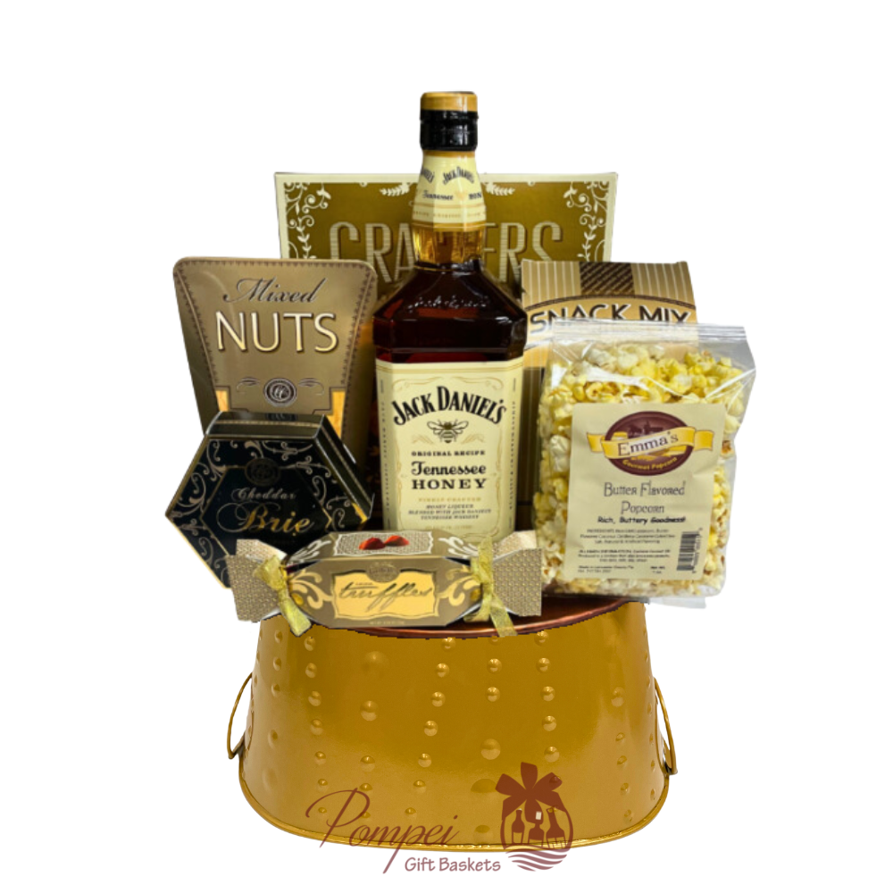 Man Cave Essentials Scotch & Beer Gift Basket by Pompei Baskets