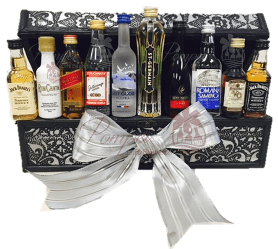 Liquor Basket Gift – Midnight Munchies & More!