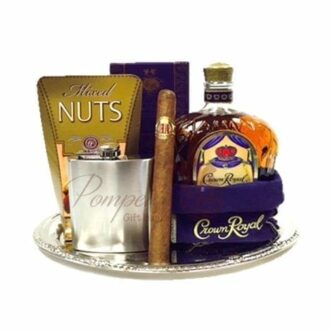 The King's Choice Whiskey Gift Basket, Crown Royal Gift Basket, Whiskey Gifts, Whiskey Baskets, Whiskey and Cigar gifts, gifts for men
