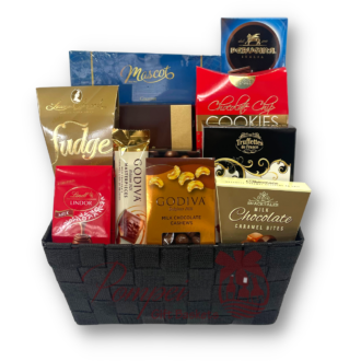 chocolate, gourmet snacks, godiva, fudge, truffles, sweet, small business, pompei gift baskets, anniversary gift, birthday gift