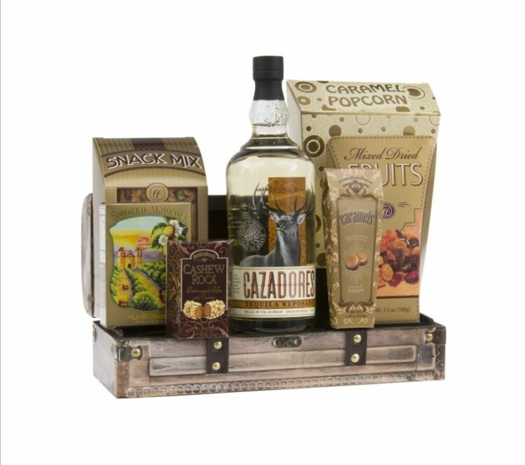 Hunter's Day Off Tequila Gift Basket, Cazadores Reposado Tequila Gift Basket, Tequila Gift Basket, Engraved Cazadores Gifts