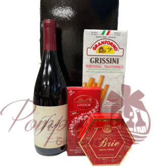wine gift set, wine gift box, wine, josh, josh wine, josh pinot noir, pinot noir, chocolate, crackers, cheese, Pompei Gift Baskets, baskets, affordable gifts, local business, family owned business