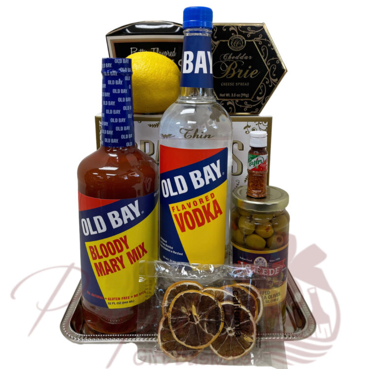 old bay bloody mary, bloody mary, vodka gift basket, old bay vodka, spicy vodka, pompei gift baskets