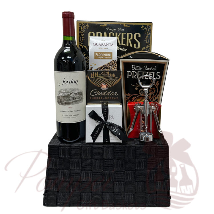 Jordan Wine gift basket, gift set, xmas gift basket, jordan cabernet sauvignon