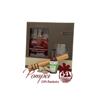 bourbon, gifts for him, gifts baskets, small business, pompei gift baskets, old fashioned, woodford reserve, bourbon gift set, woodford gift basket, bourbon gift kit