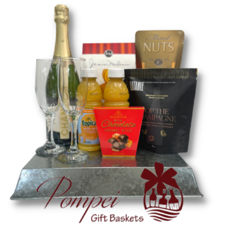 Chandon, Mimosa essentials, Mimosa, champagne, Mimosa recipe, what do you need to make a Mimosa, anniversary gift, birthday gift, birthday gift set, Christmas gift, gourmet gift basket, small business, Pompei gift baskets
