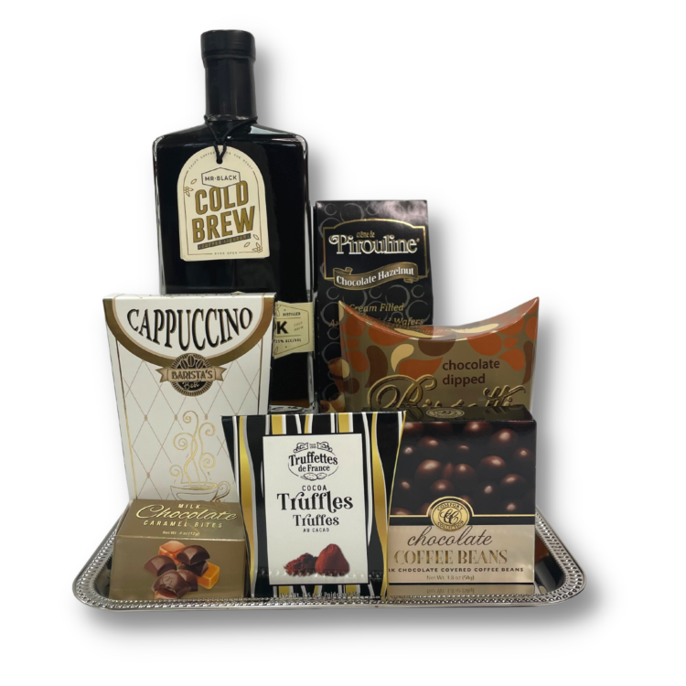 Mr. Black Coffee Liqueur, cold brew, Pick-me-up gift basket, coffee liqueur, liqueur, coffee liqueur recipe, coffee, anniversary gift, birthday gift, birthday gift set, Christmas gift, gourmet gift basket, small business, Pompei gift baskets