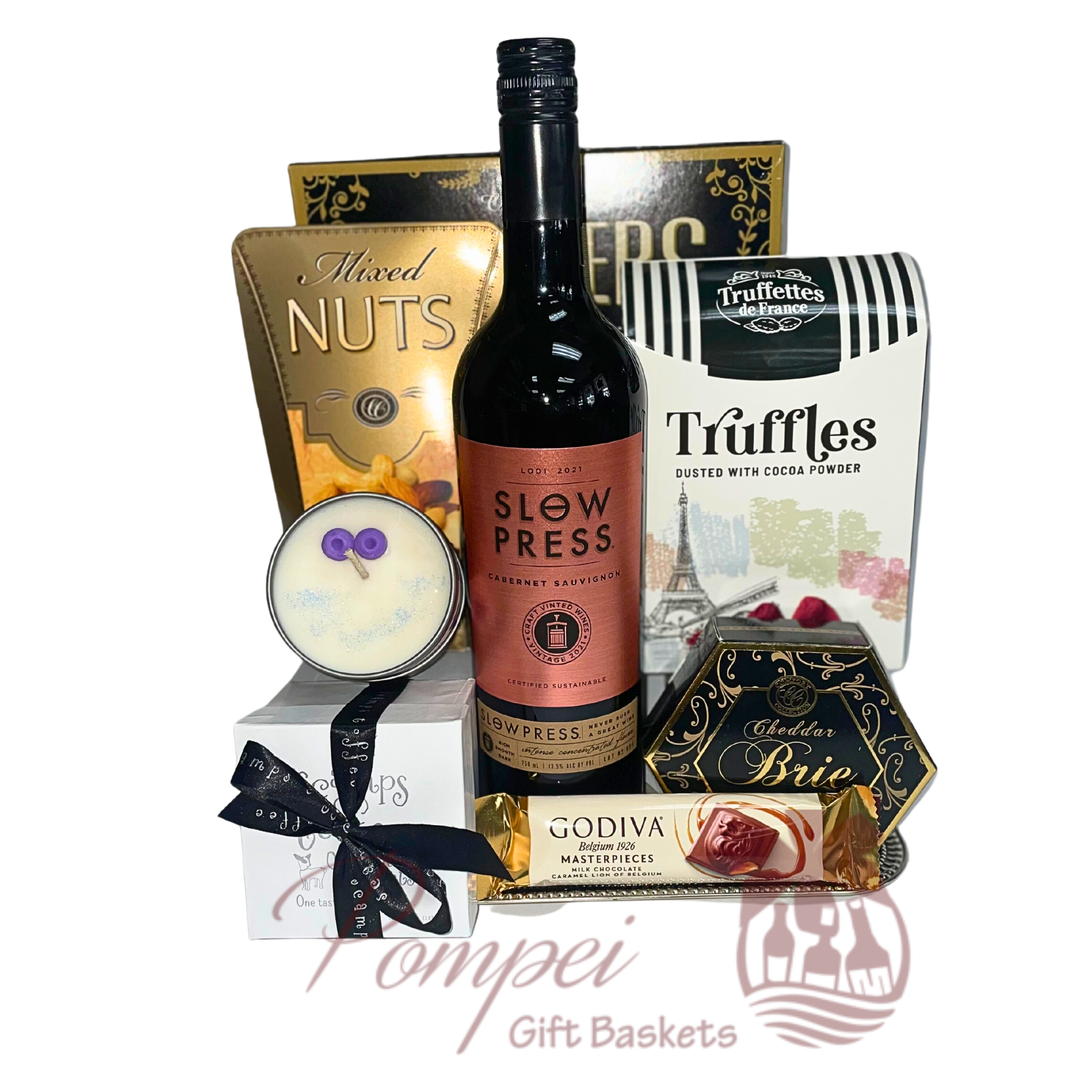Night on the Town Wine Gift Basket by Pompei Baskets