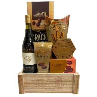 chardonnay, just because, gift basket, wine gift, wine and liquor gift