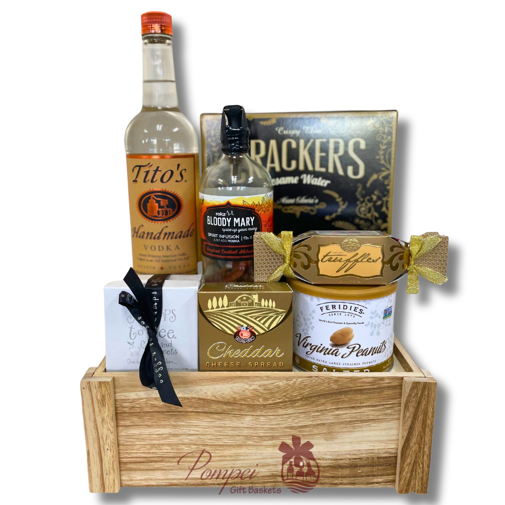Tipsy Titos Bloody Mary Gift Basket by Pompei Baskets