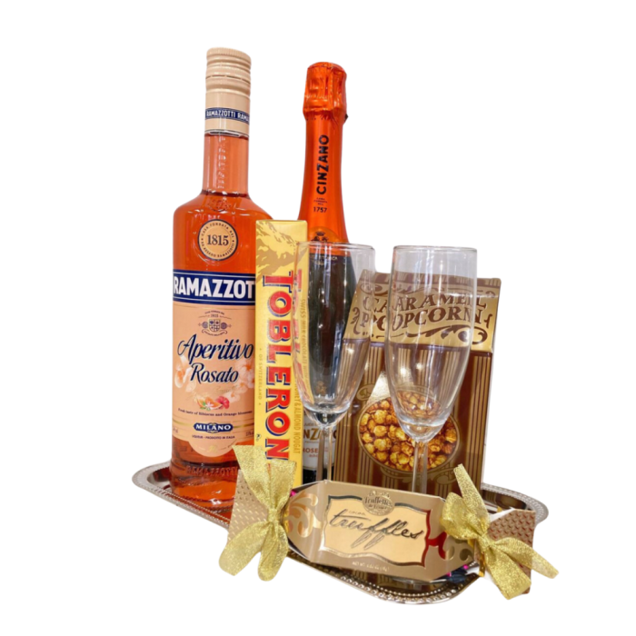 Tasty Aperitivo Rosato Liqueur Gift Basket