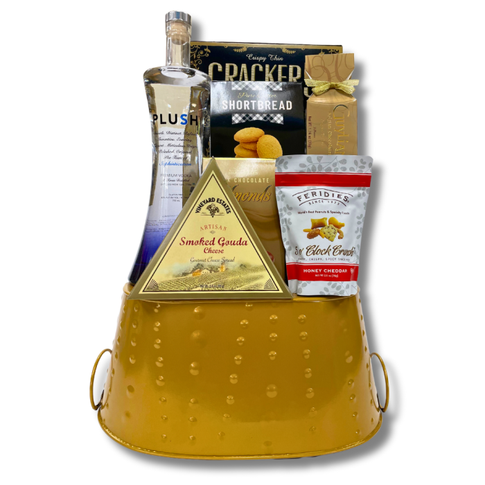 Plush On The Rocks Vodka Gift Basket