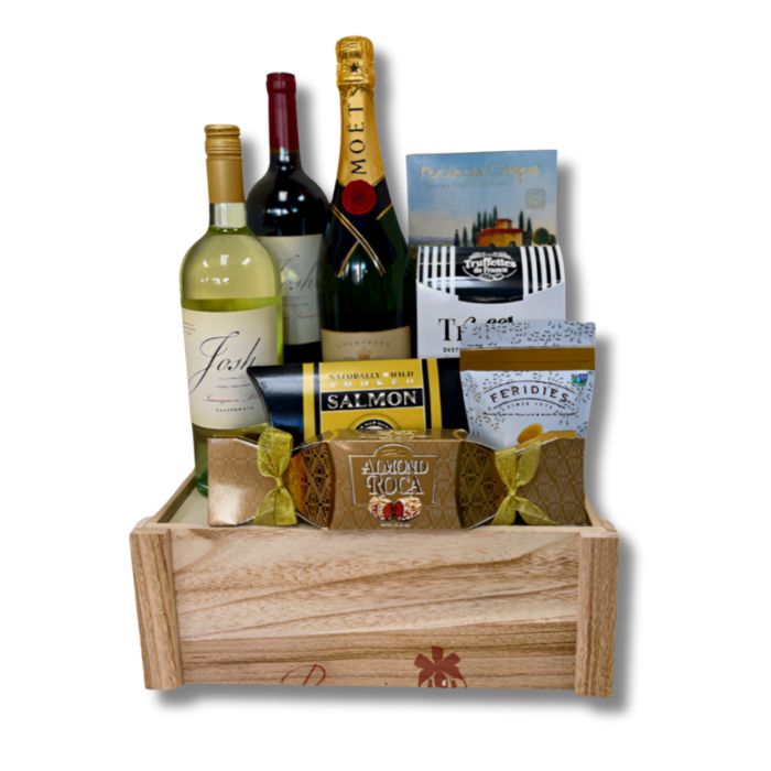 Sympathy Comfort Champagne and Wine Gift Basket