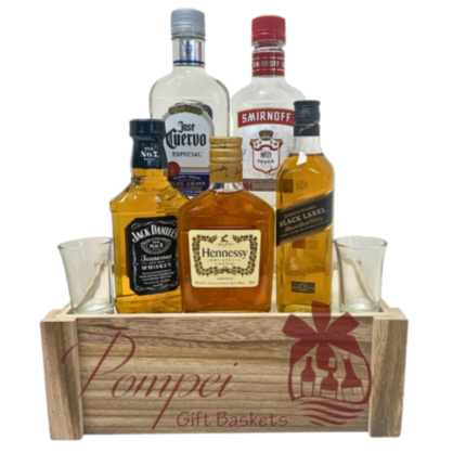 Sample Box Liquor Gift Basket