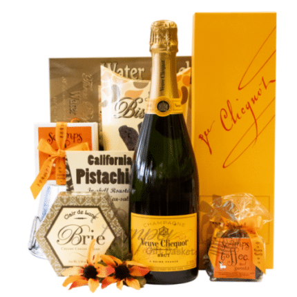 Vibrant Veuve Champagne Gift Basket