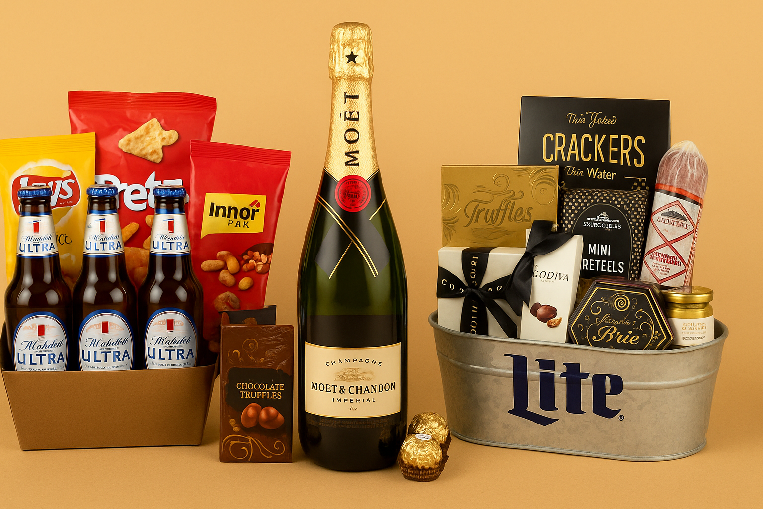 Celebrate in Style with Michelob, Miller Lite, and Moët & Chandon Gift Baskets