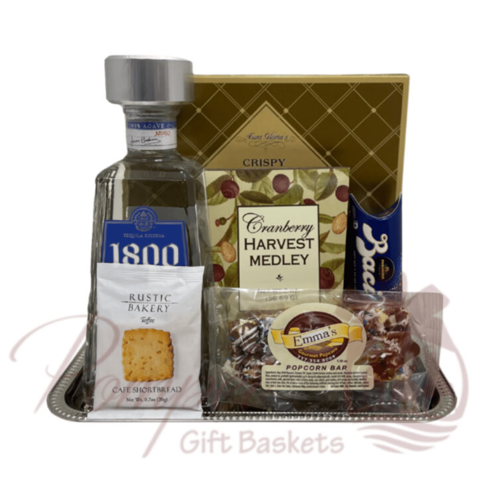 1800 Treasured Silver Tequila Gift Basket