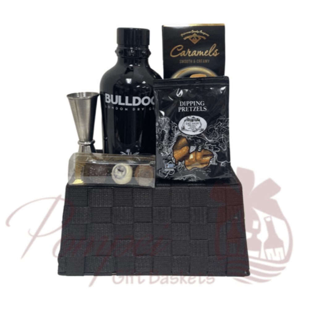 Friendly Bulldog Gin Gift Basket