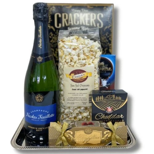 Champagne Gift Basket - Elegant Nicolas Feuillatte