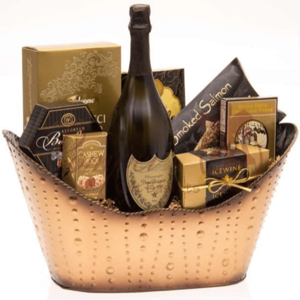 Champagne Gift Basket - Golden Dom Perignon