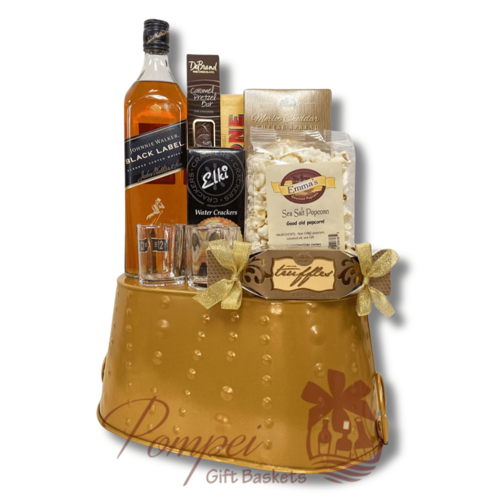 Johnnie Walker Black Label Whiskey Gift Basket