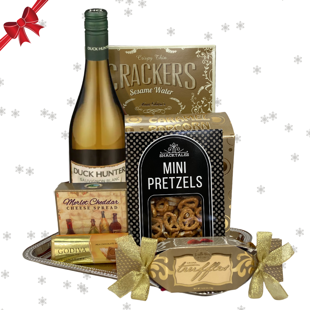 White Sauvignon Blanc Christmas Gift Basket