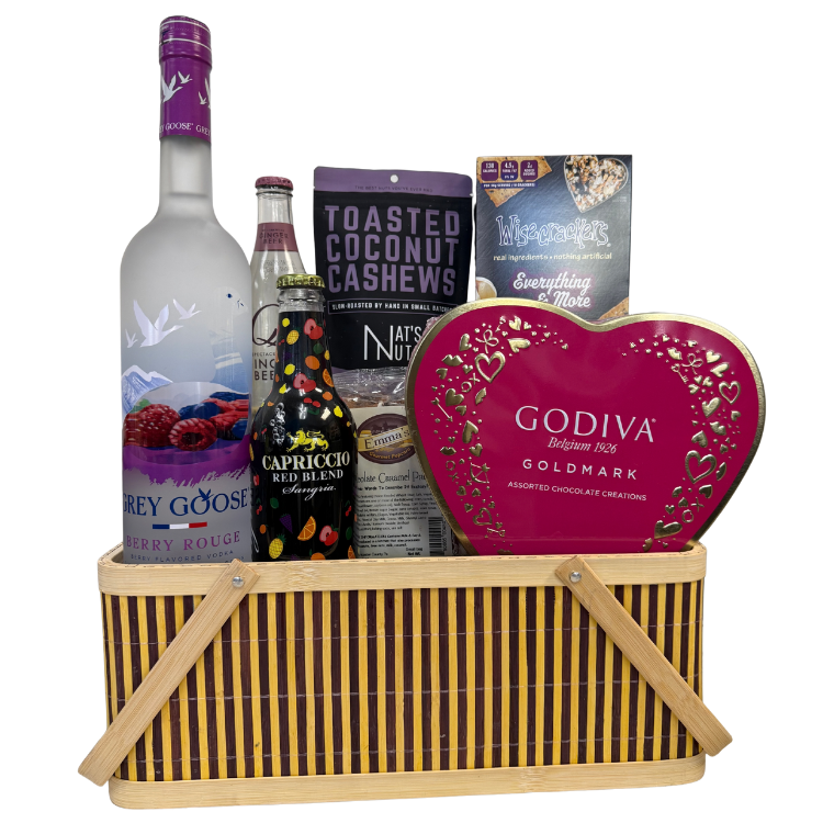 Berry Rouge Geese Lovers Basket