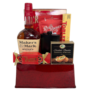 Bourbon in Red Valentine Gift Basket