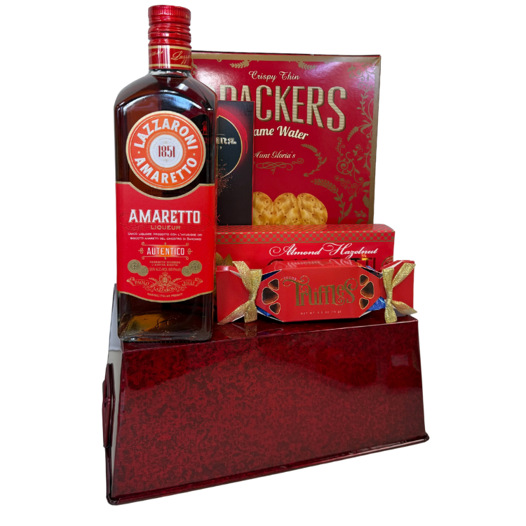 Red Amaretto Vday Gift Basket