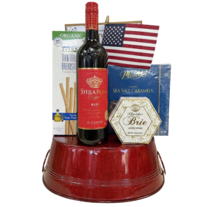 Red, White, and Blue Red Wine Basket